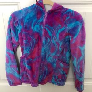 A pink and blue sweatshirt